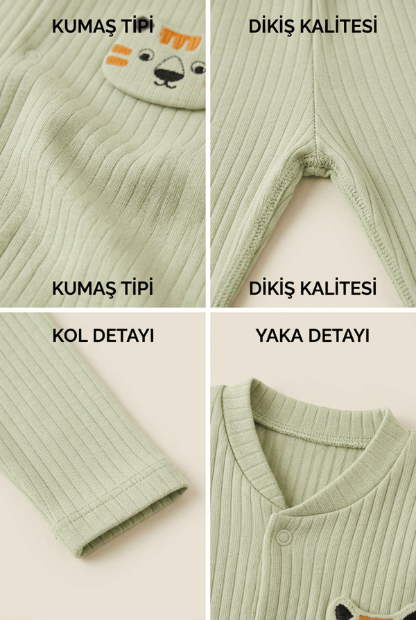 Erkek Bebek Takım Ayıcık Desenli