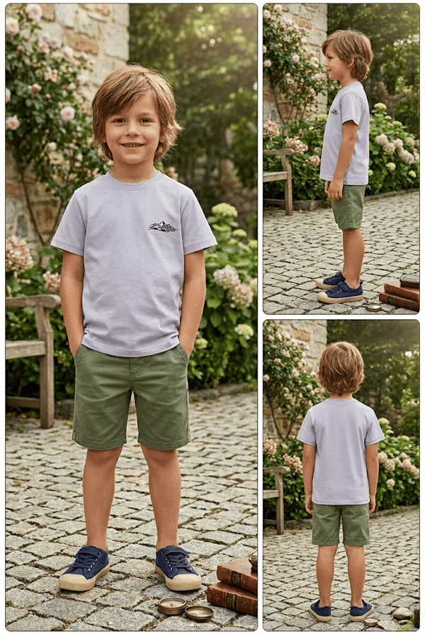 Erkek Çocuk Dağ Figürlü T-Shirt