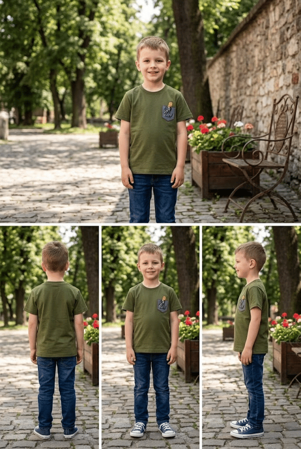Erkek Çocuk İllüstrasyon Kedi Baskılı T-Shirt