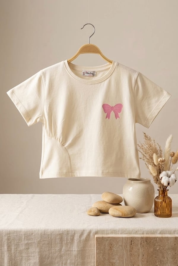 Fiyonk Baskılı Kız Tshirt