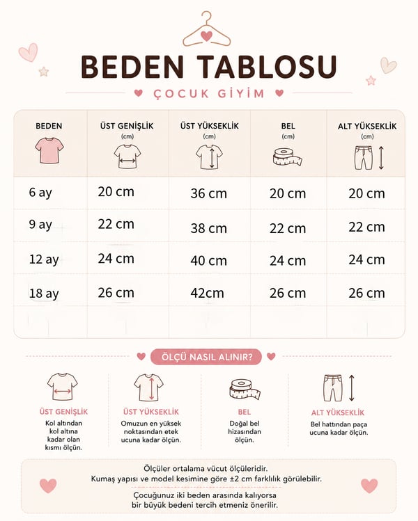 Kız Bebek Takım Çiçek Desenli
