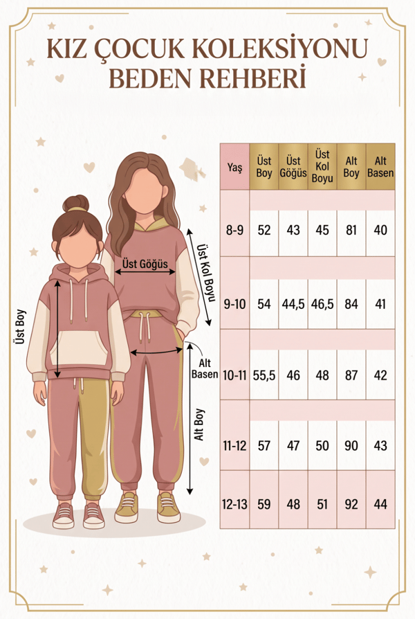 Kız Çocuk Işıltılı Taşlı Yumuşak Dokulu Sweatshirt 2'li Takım 2 İP