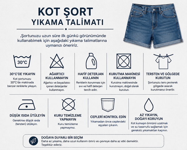 Kız Çocuk Kot Şort Taş İşlemeli Lastikli Denim