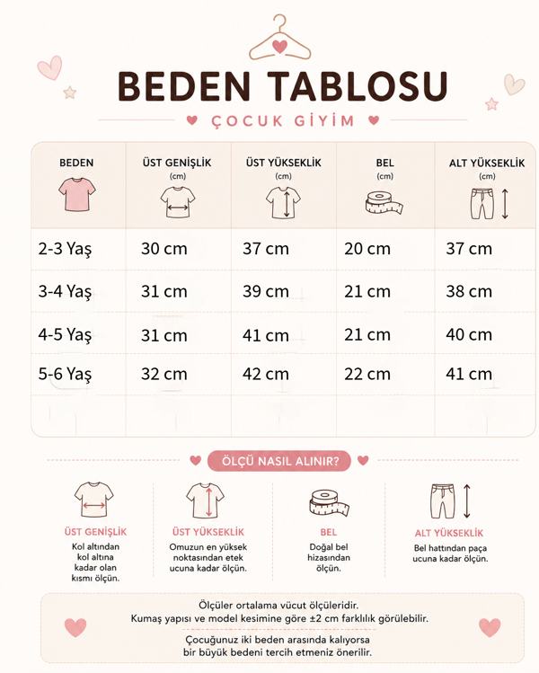 Kız Çocuk Takım Yıldız Baskılı Kaprili