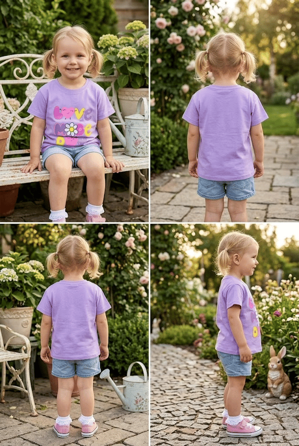 Love Mooe Day Baskılı Kız Tshirt