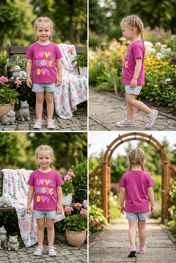 Love Mooe Day Baskılı Kız Tshirt