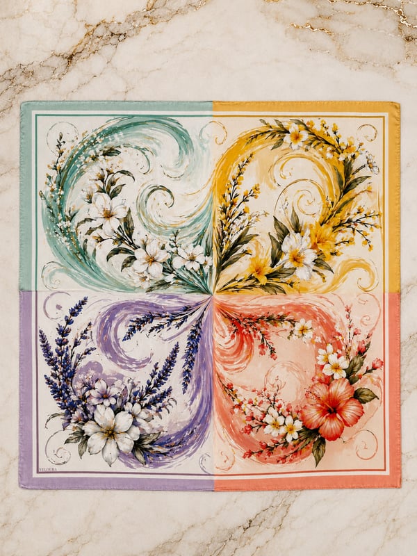 COLORFUL FLOWERS %100 İPEK FULAR