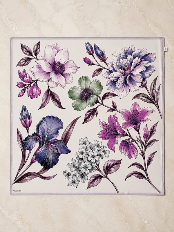 FIORENZA LİLA %100 TWILL İPEK EŞARP