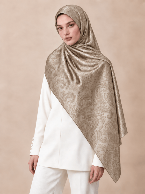 LIORA BEJ %100 İPEK MULBERRY İPEK ŞAL