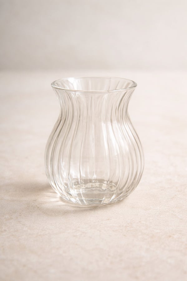12’li 200 ML Borosilikat Çizgi Desenli Cam Bardak Seti Isıya Dayanıklı Şeffaf KW-720