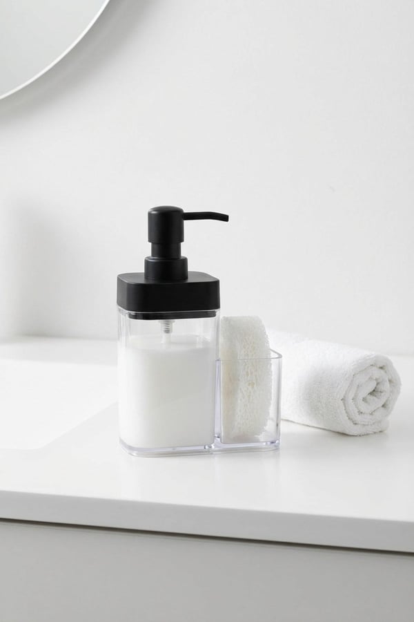 2 Hazneli Mutfak Sıvı Sabunluk- Süngerlikli 350 ml 350 ml SİYAH