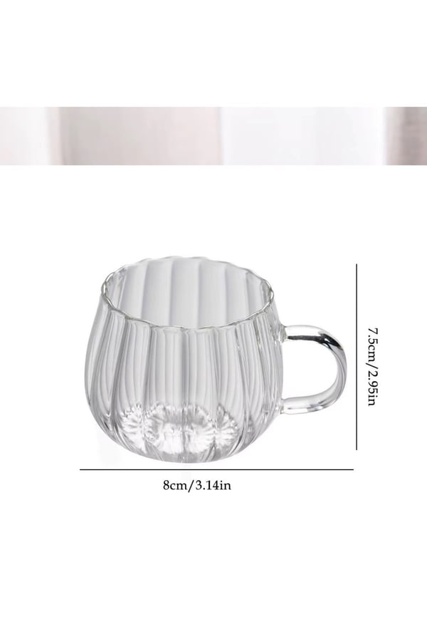 400 ML Çift Çidarlı Kulplu Şık Desenli Cam Bardak