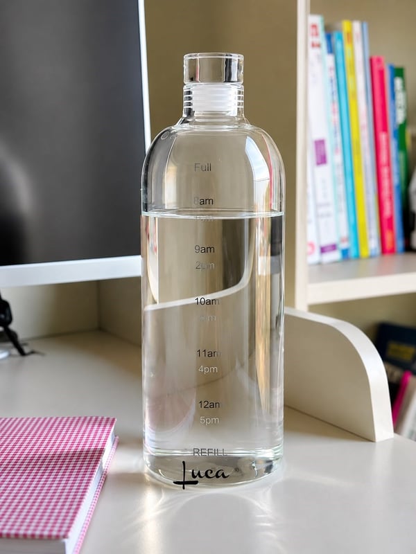 Dilay Home 1 Litre Zaman Çizelgeli Şeffaf Su Matarası