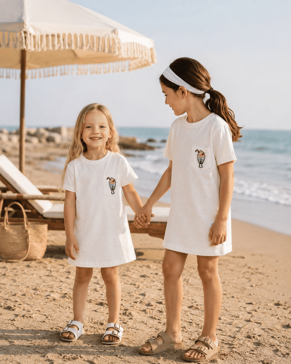 TSHIRT ELBİSE NAKIŞ DETAYLI