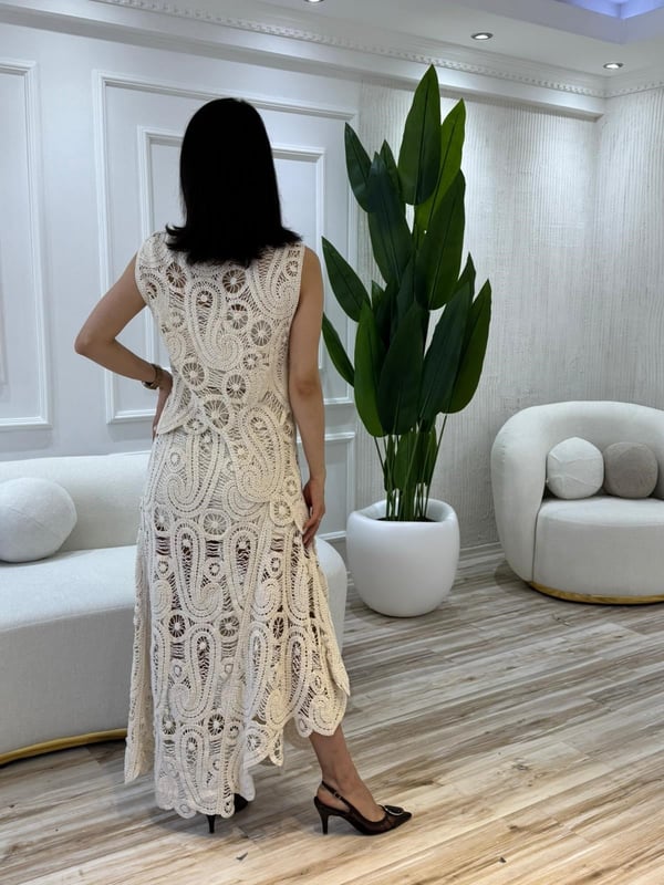 26-1YB1695 - 9611 ELİSA ASİMETRİK GÜPÜR TAKIM - EKRU