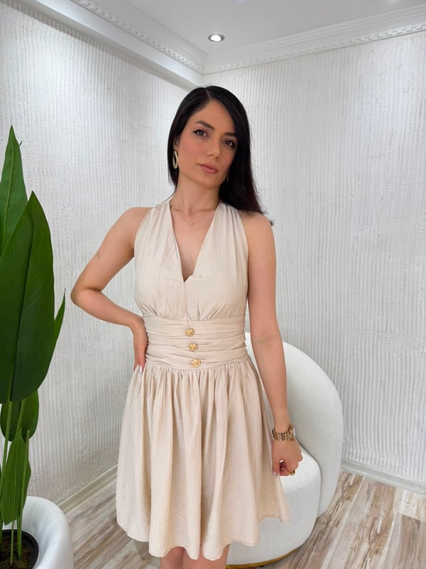 26-1YB2063 - 8555 MİSS NEŞEM ÇİLEK ELBİSE - TAŞ