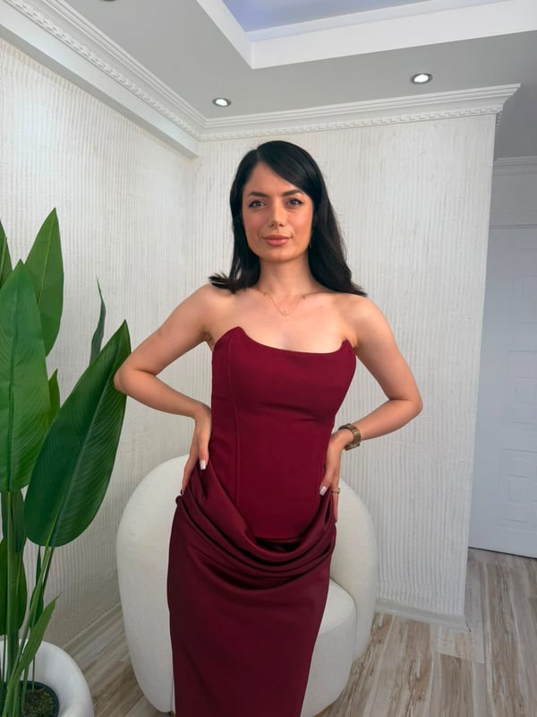 26-1YB2065 - 20536 MİSS CİX ELBİSE - BORDO