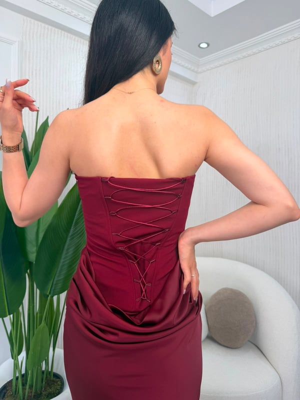 26-1YB2065 - 20536 MİSS CİX ELBİSE - BORDO