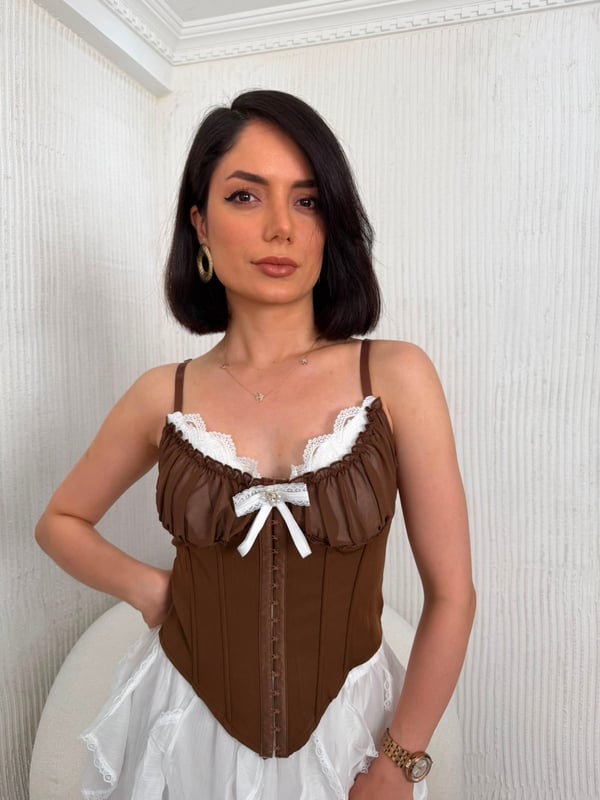 26-1YB2068 - 1840 TW3 CORSET - KAHVE