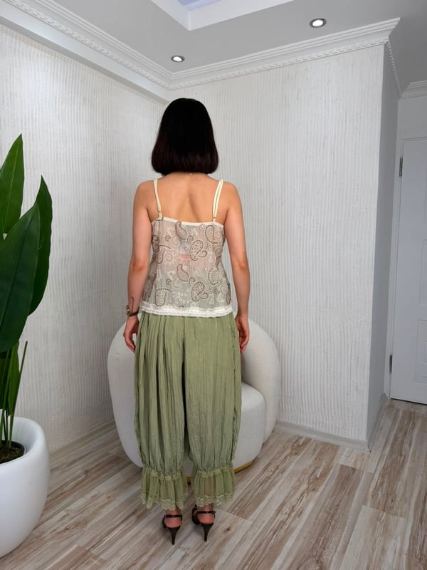 26-1YB2205 - 0202 NEW MİSSON PAÇA DANTELLİ PANTOLON - ÇAĞLA