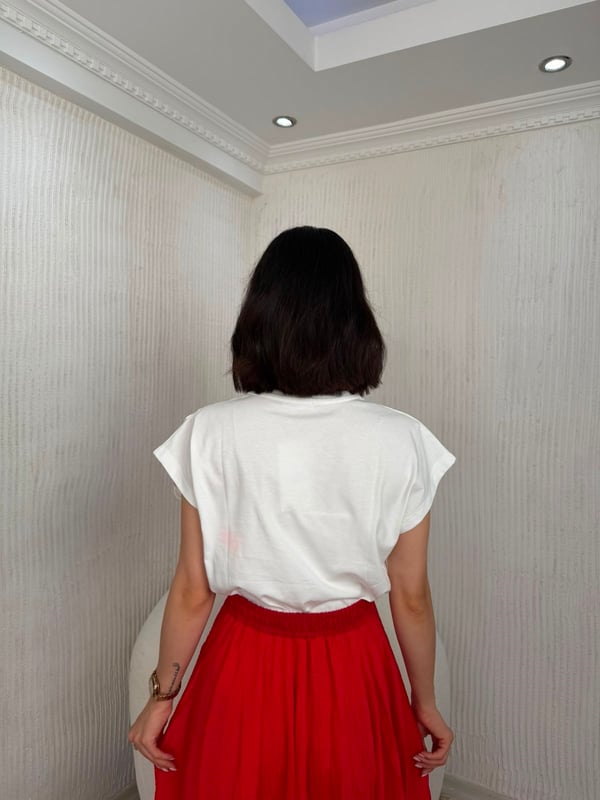 26-1YB2335 - ÖT261052 QU STYLE TSHIRT - EKRU