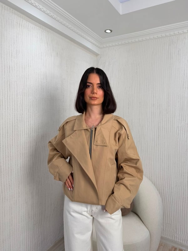 26-1YB2452 - 506383 HOT FASHİON TRENÇKOT - CAMEL