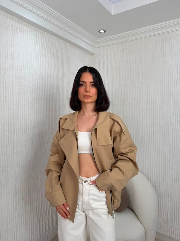 26-1YB2452 - 506383 HOT FASHİON TRENÇKOT - CAMEL