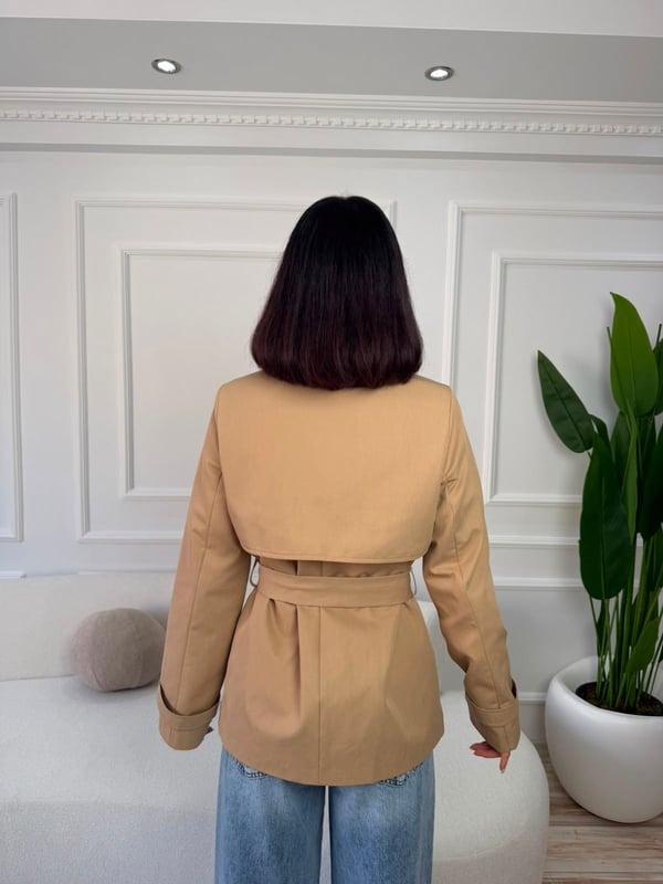 26-1YB2453 - 506382 HOT FASHİON TRENÇKOT - CAMEL