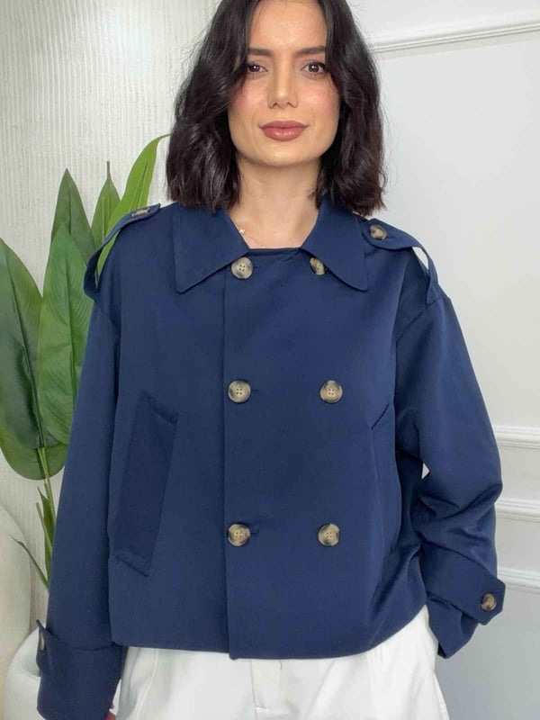 26-2KB0051 - 2811 QUZU CROP DETAYLI TRENÇKOT - LACİ