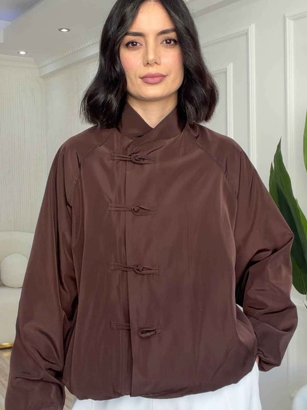 26-2KB0095 - 2320 KİREMİT ÇITÇITLI BOMBER - KAHVE