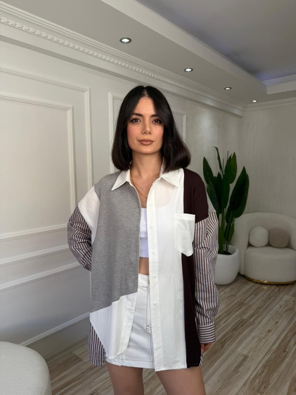 26-2KB0144 - 5262 SHEGGY RENKLİ GÖMLEK - KAHVE