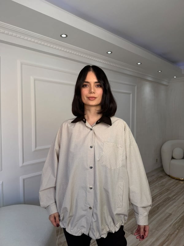 26-2KB0225 - 9817 MİSS PERRY YAKAK KADİFE TRENÇKOT - TAŞ