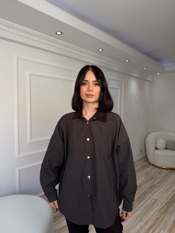 26-2KB0225 - 9817 MİSS PERRY YAKAK KADİFE TRENÇKOT - KAHVE