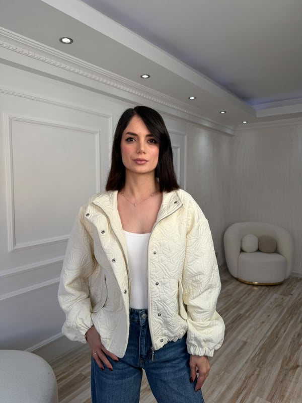 26-2KB0318 - 27007 SİSTİNA KAPİTONE CEKET - EKRU