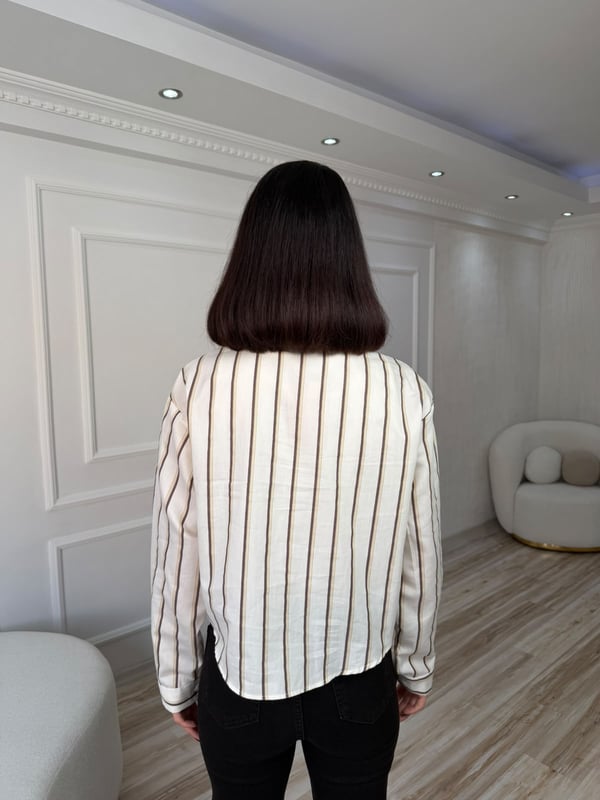 26-2KB0477 - 2745 QUZU ATLET DETAYLI GÖMLEK - KREM