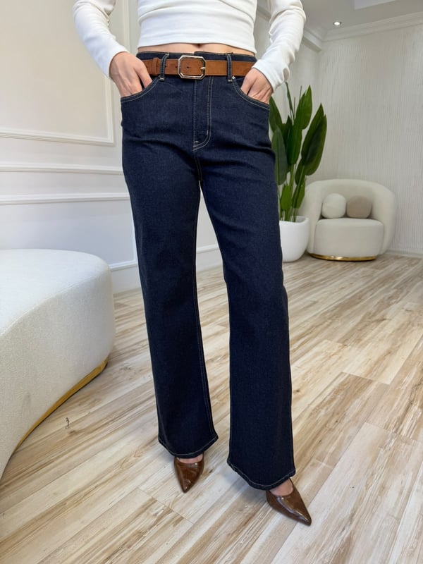 26-2XB0003 - 26171 KMR MARTİN KEMERLİ STRAİGHT PANTOLON - RAW YIKAMA
