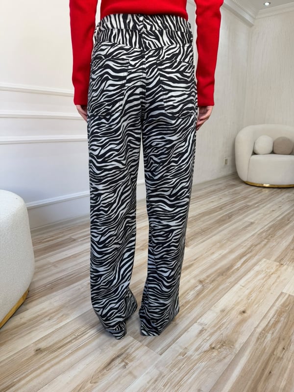 26-2XB0196 - 035 NEW MİSSON ZEBRA PANTOLON - BEJ-SİYAH