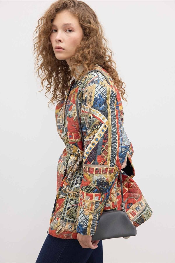 VELORA Kapitone Mont Soft Sarı