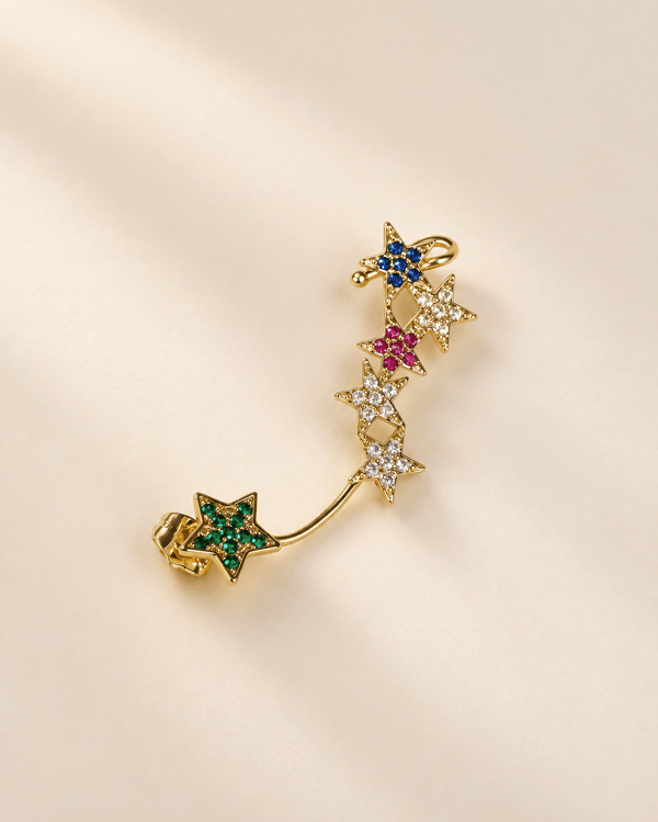     Rainbow Star Earcuff