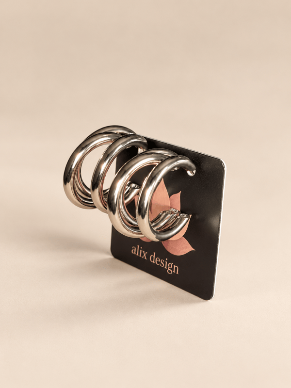     Trio Large Silver Küpe
