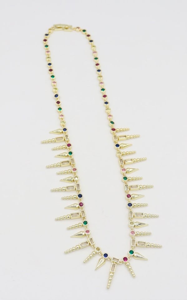 Aztec Crystal Fringe Necklace