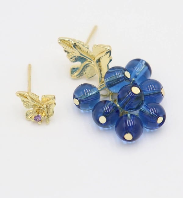 Blue Grape Cluster Earrings