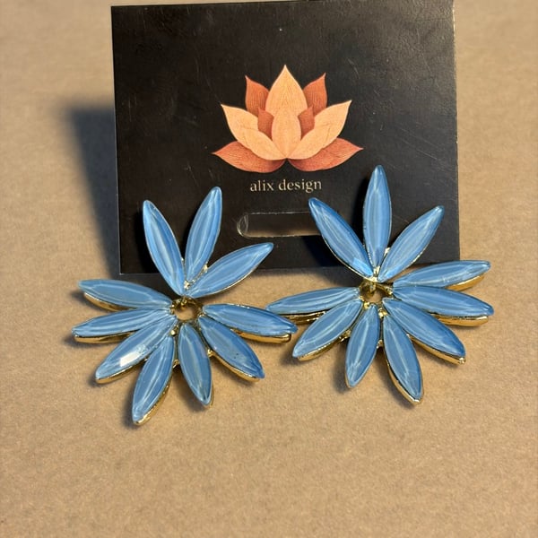 Blue Lotus Earrings
