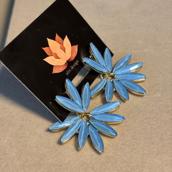 Blue Lotus Earrings
