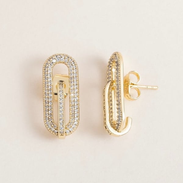 Diamond Glow Link Earrings