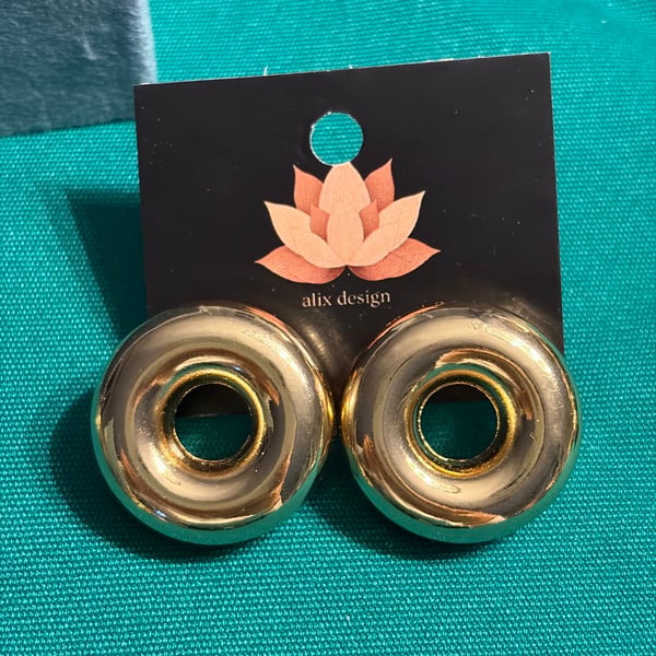 Golden Donut Studs