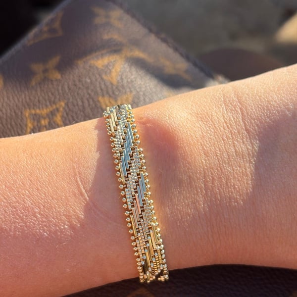 Golden Grid Bracelet