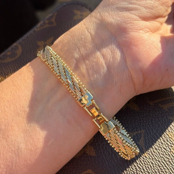 Golden Grid Bracelet