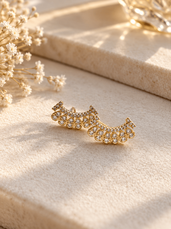 Golden Petal  Earrings