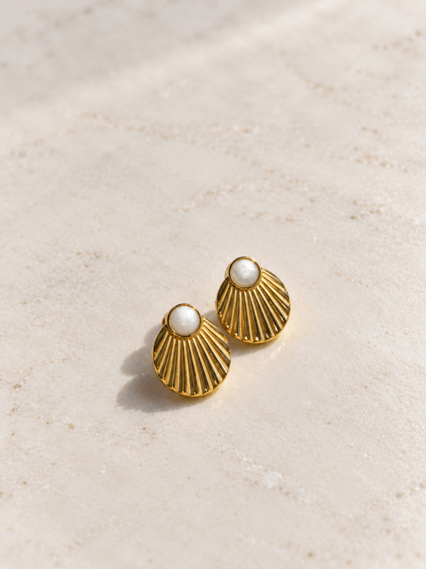 Golden Shell Mini Küpe
